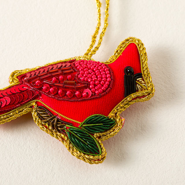 Cardinal Beaded Ornament