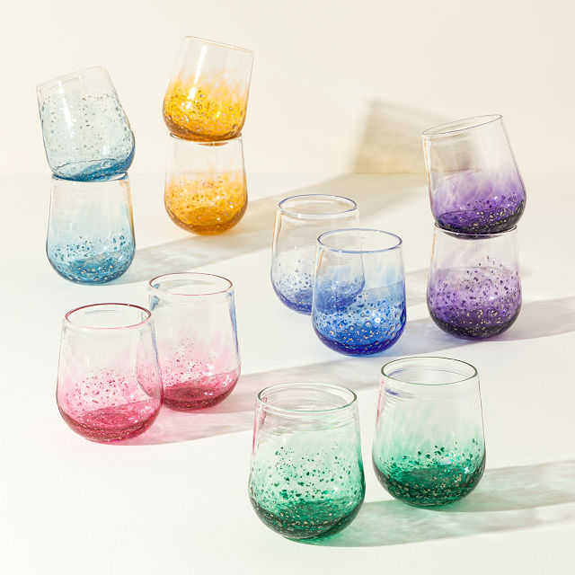 Handblown Mica Wine Glasses