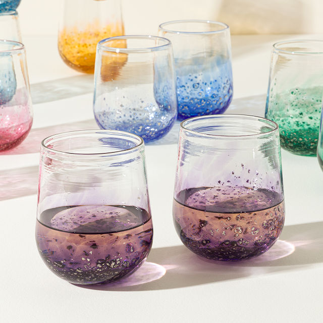 Handblown Mica Wine Glasses