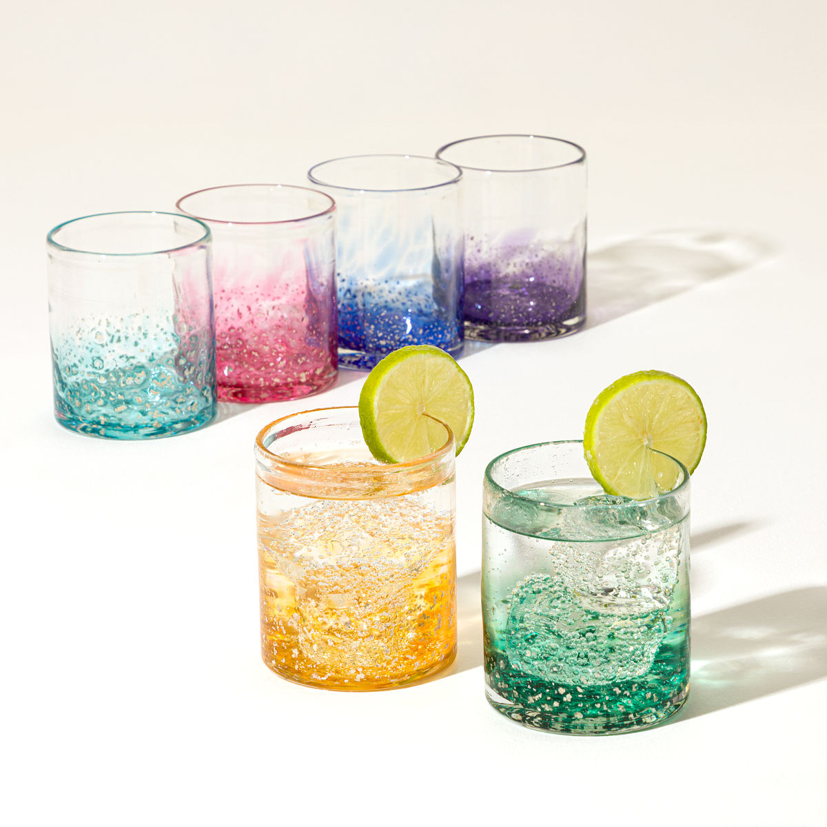 Uncommon Goods | Handblown Mica Rocks Glasses | rocks glasses
