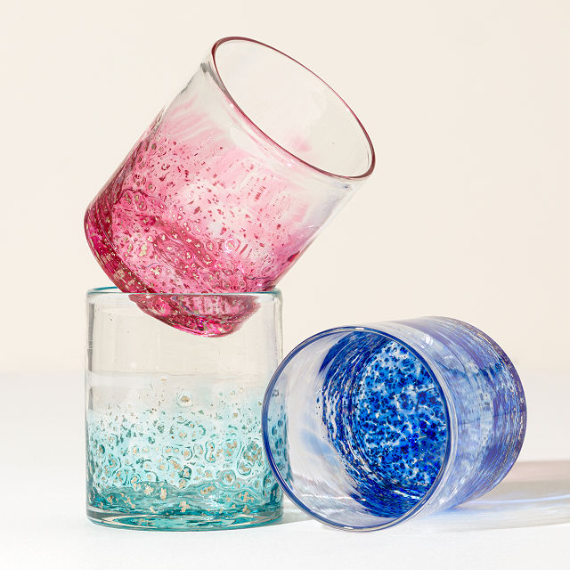 Handblown Mica Rocks Glasses