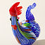 Handblown Glass Rooster Garden Sculpture thumbnail 3