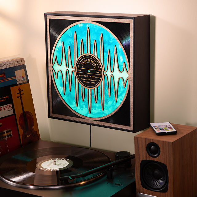 Personalized Recycled Vinyl Lamp