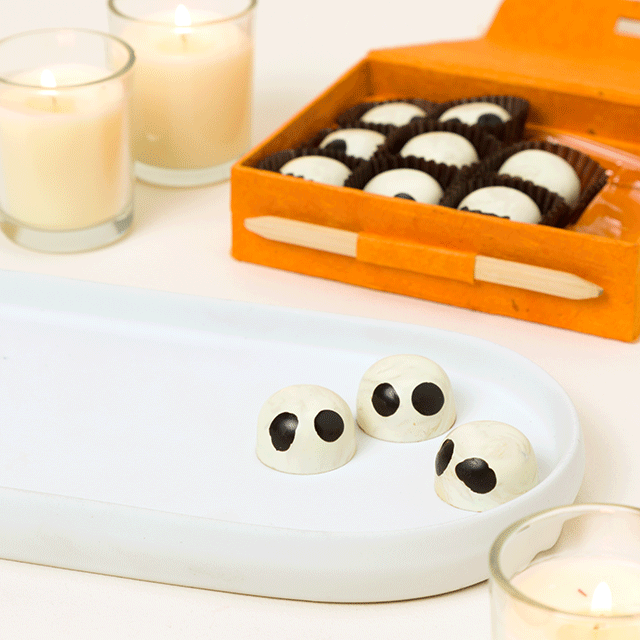 Pumpkin Ganache Ghost Truffles