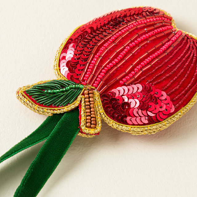 Apple Beaded Ornament