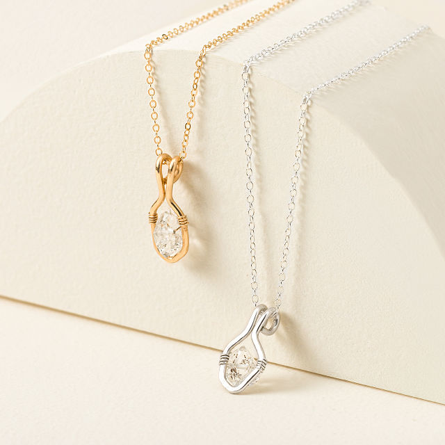 Floating Herkimer Diamond Necklace