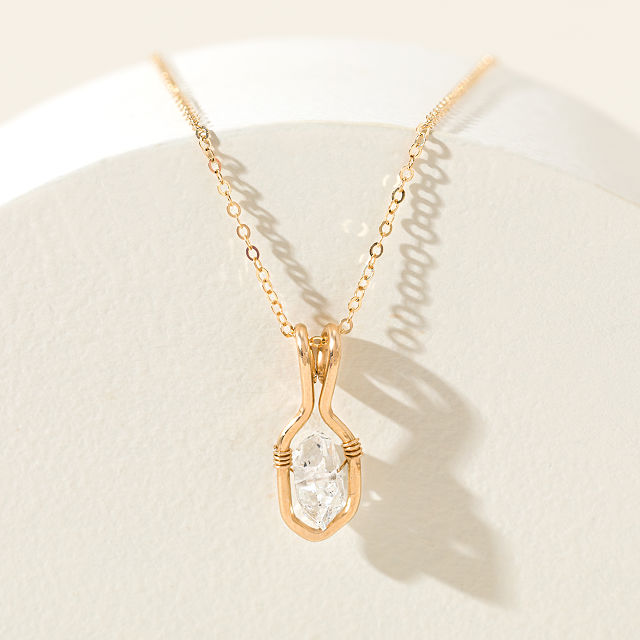 Floating Herkimer Diamond Necklace