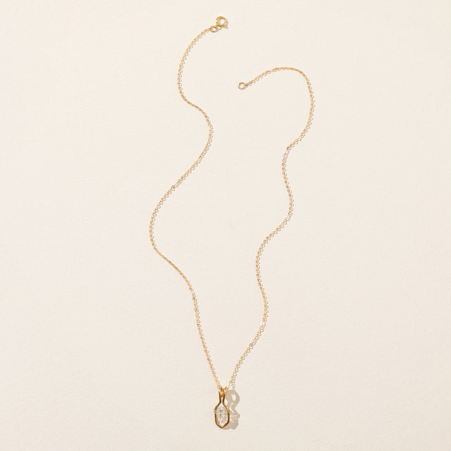 Floating Herkimer Diamond Necklace