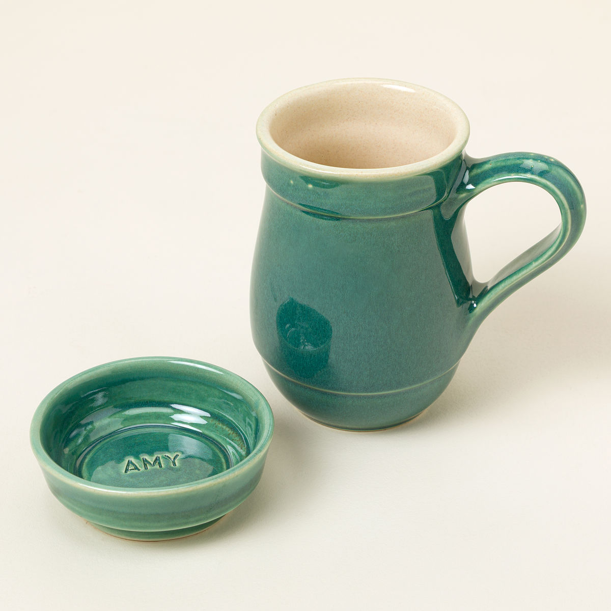Personalized Mug with Tea Bag Tray - Personalized
