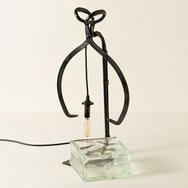 Reclaimed Ice Tong Table Lamp