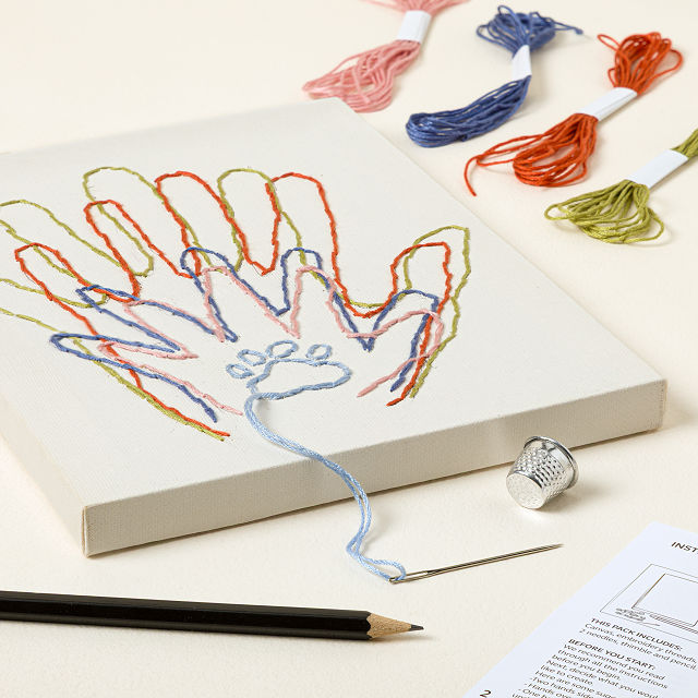 Stitched Together DIY Family Handprint Kit