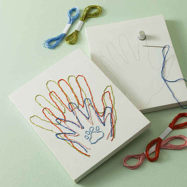Stitched Together DIY Family Handprint Kit