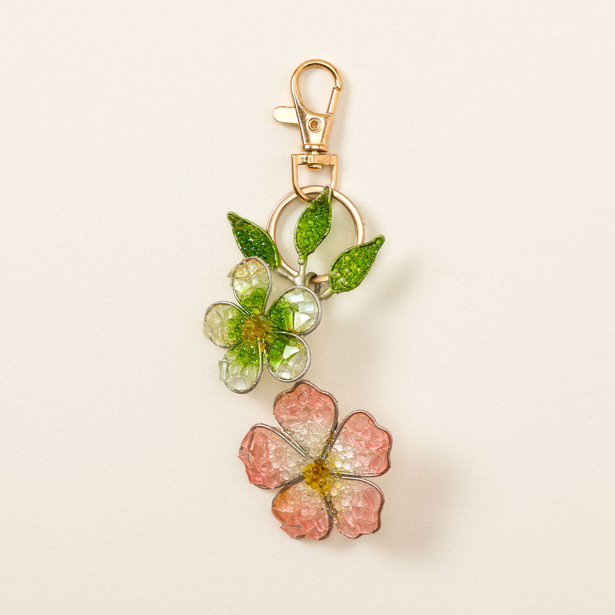 Handmade Wildflower Bag Charm - Cherry Blossom Duo