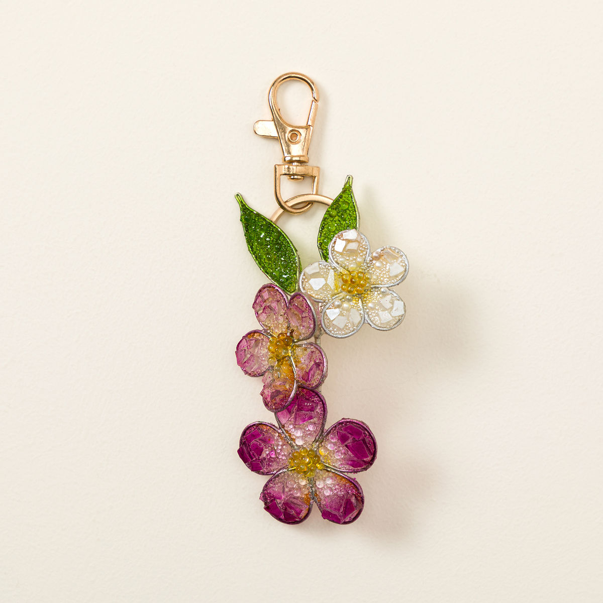 Handmade Wildflower Bag Charm - Petunia Trio