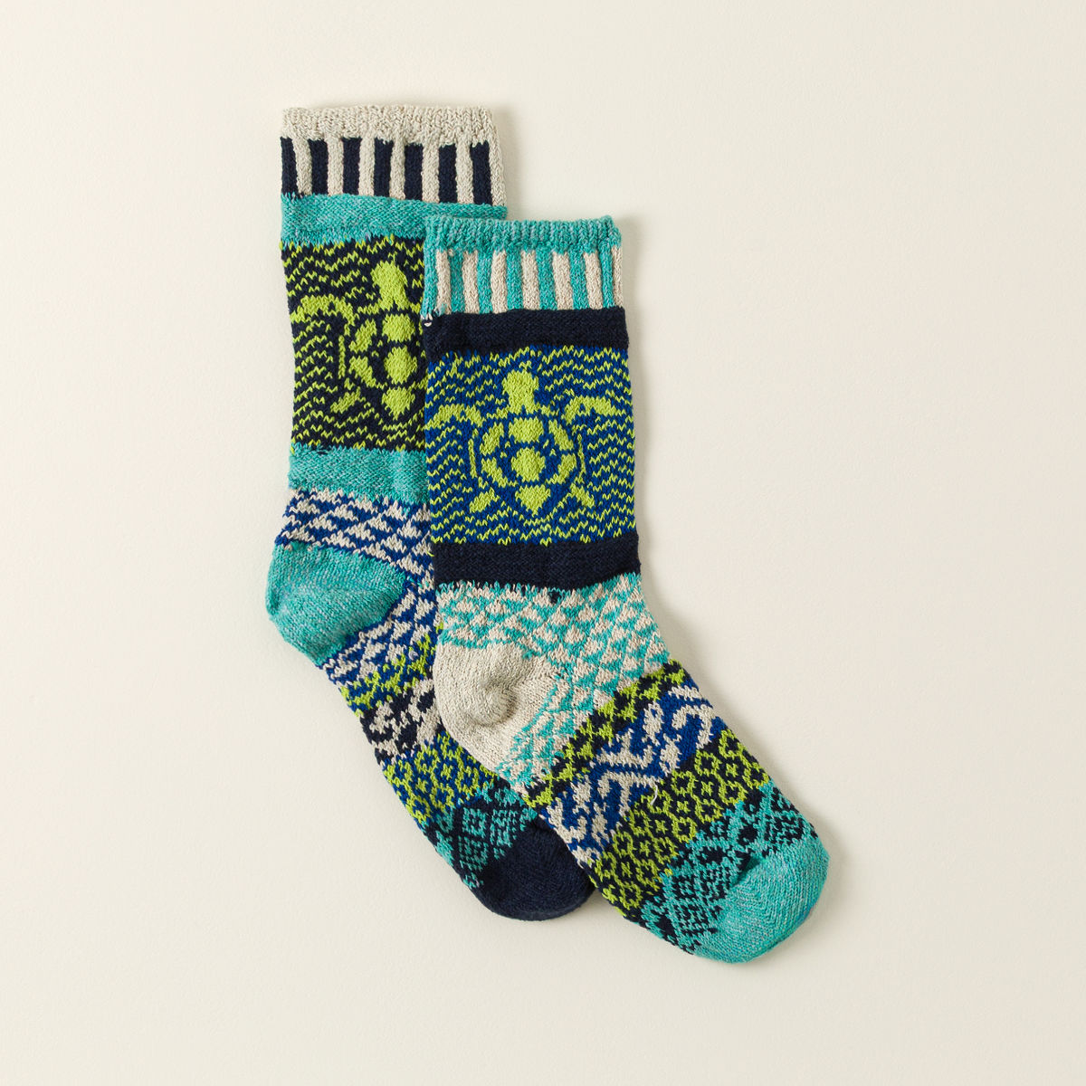 Cozy Critter Crew Socks - Ocean - Medium