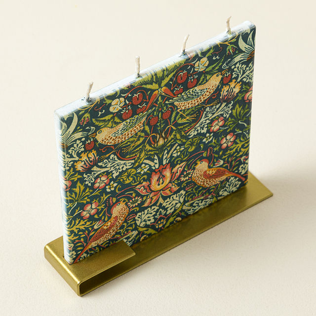 William Morris Bird Motif Flat Candle
