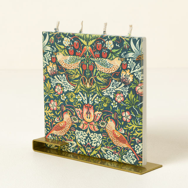 William Morris Bird Motif Flat Candle