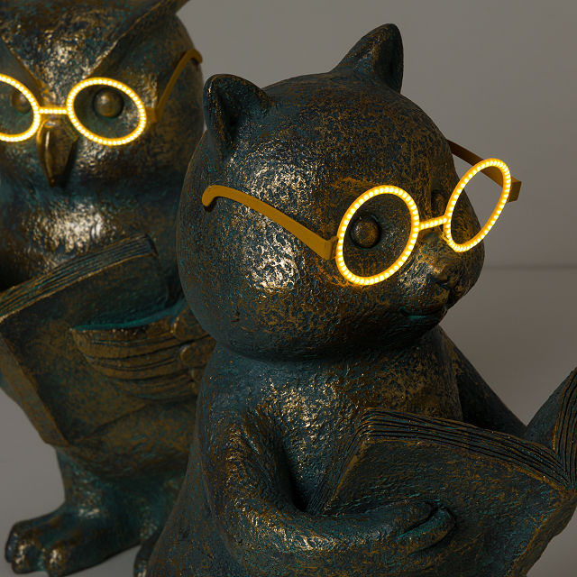 Light Up Reading Animal Sculptures