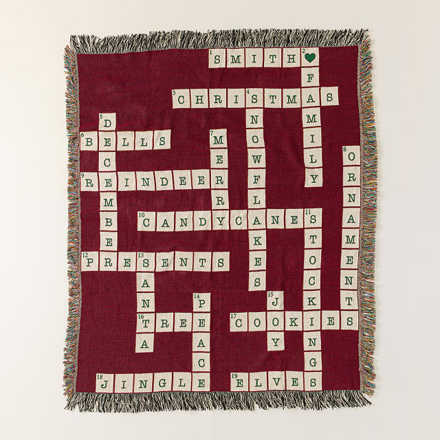 Personalized Christmas Crossword Throw Blanket