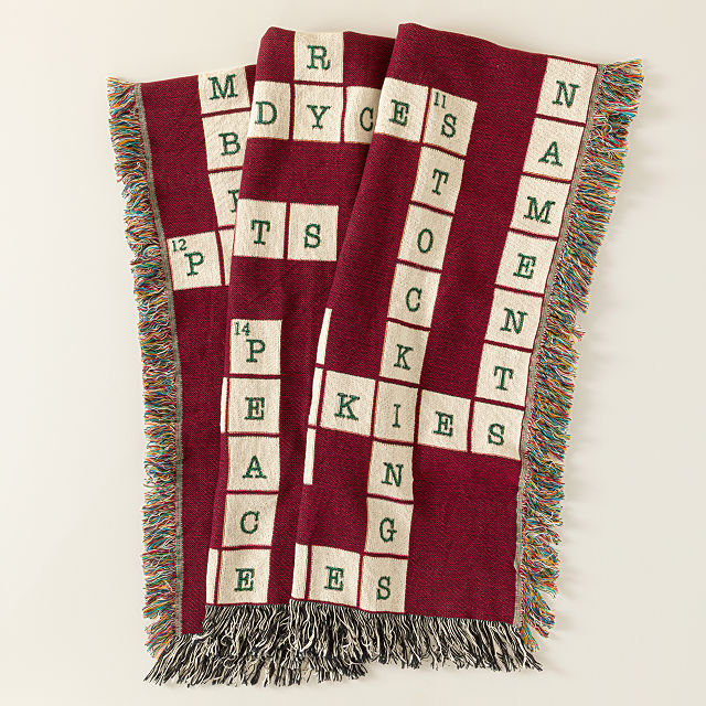 Personalized Christmas Crossword Throw Blanket