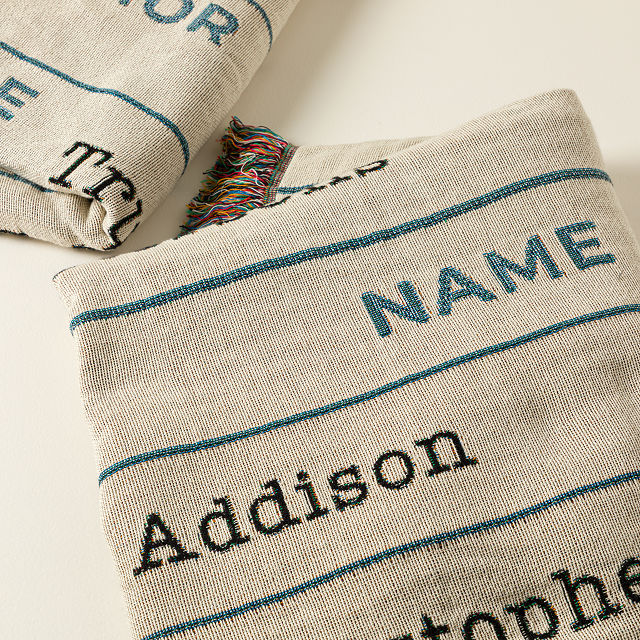Personalized Library Card Throw Blanket