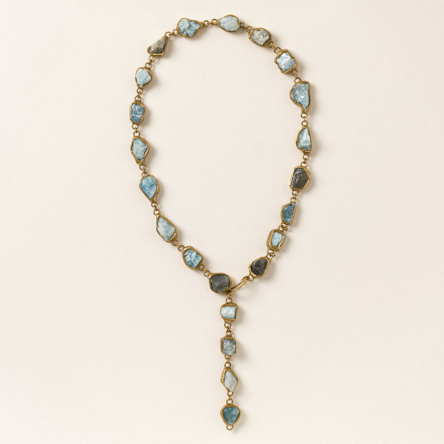 Convertible Raw Aquamarine Necklace & Bracelet