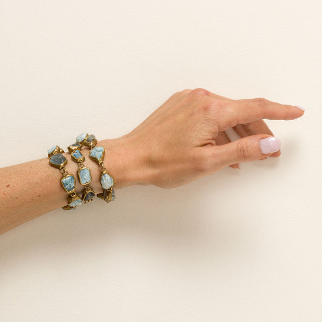 Convertible Raw Aquamarine Necklace & Bracelet
