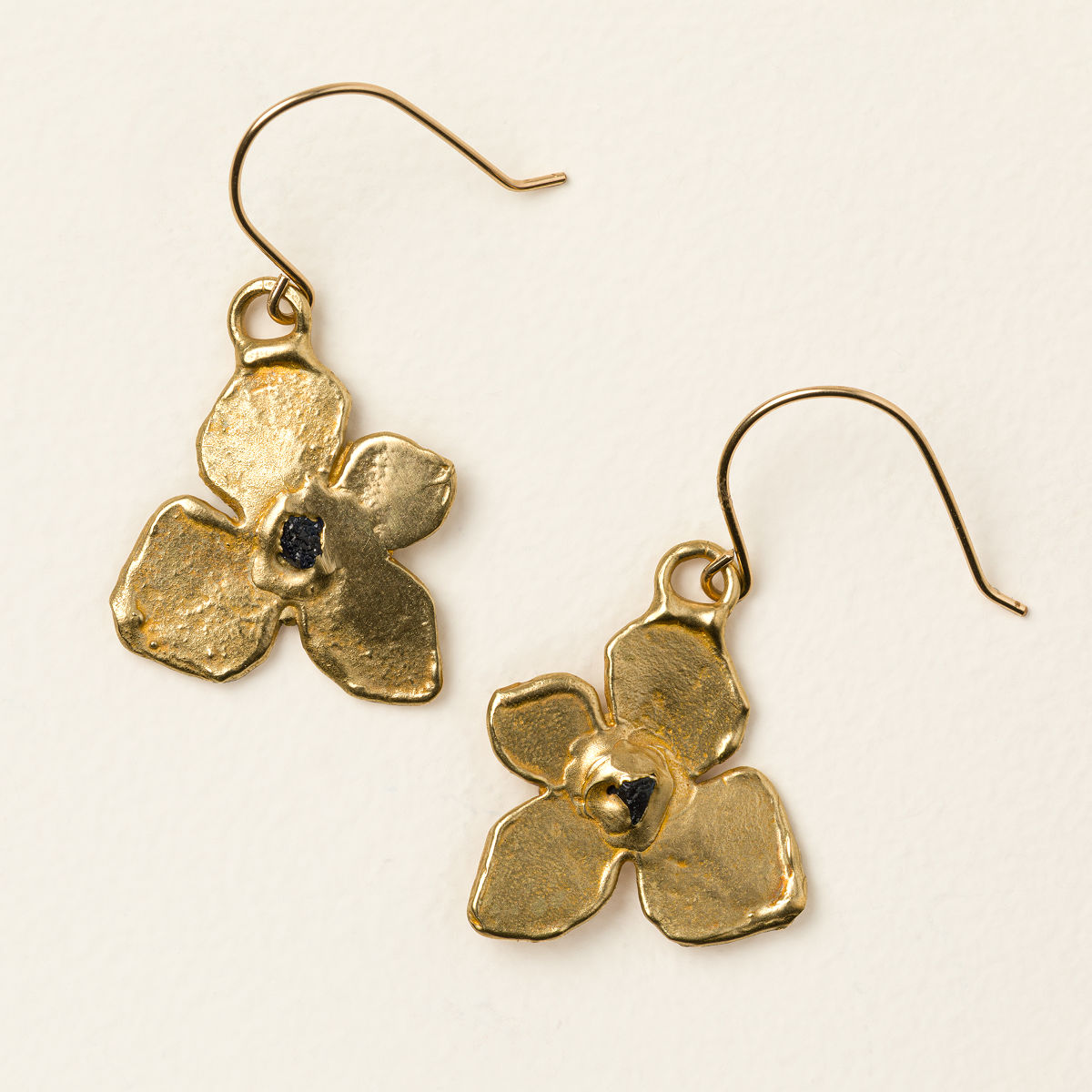Raw Blue Sapphire Hydrangea Jewelry - Drop Earrings