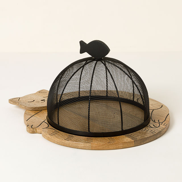 Cozy Cat Serving Board & Cloche
