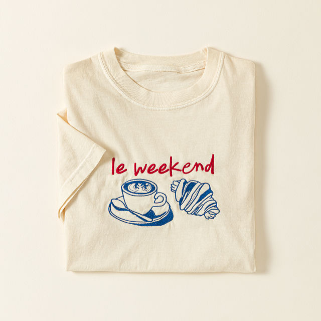 Le Weekend Embroidered T-Shirt