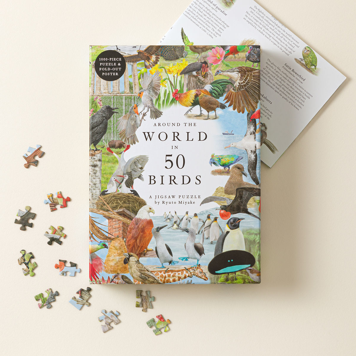 Uncommon Goods | Around the World in 50 Birds Jigsaw Puzzle | bird puzzle