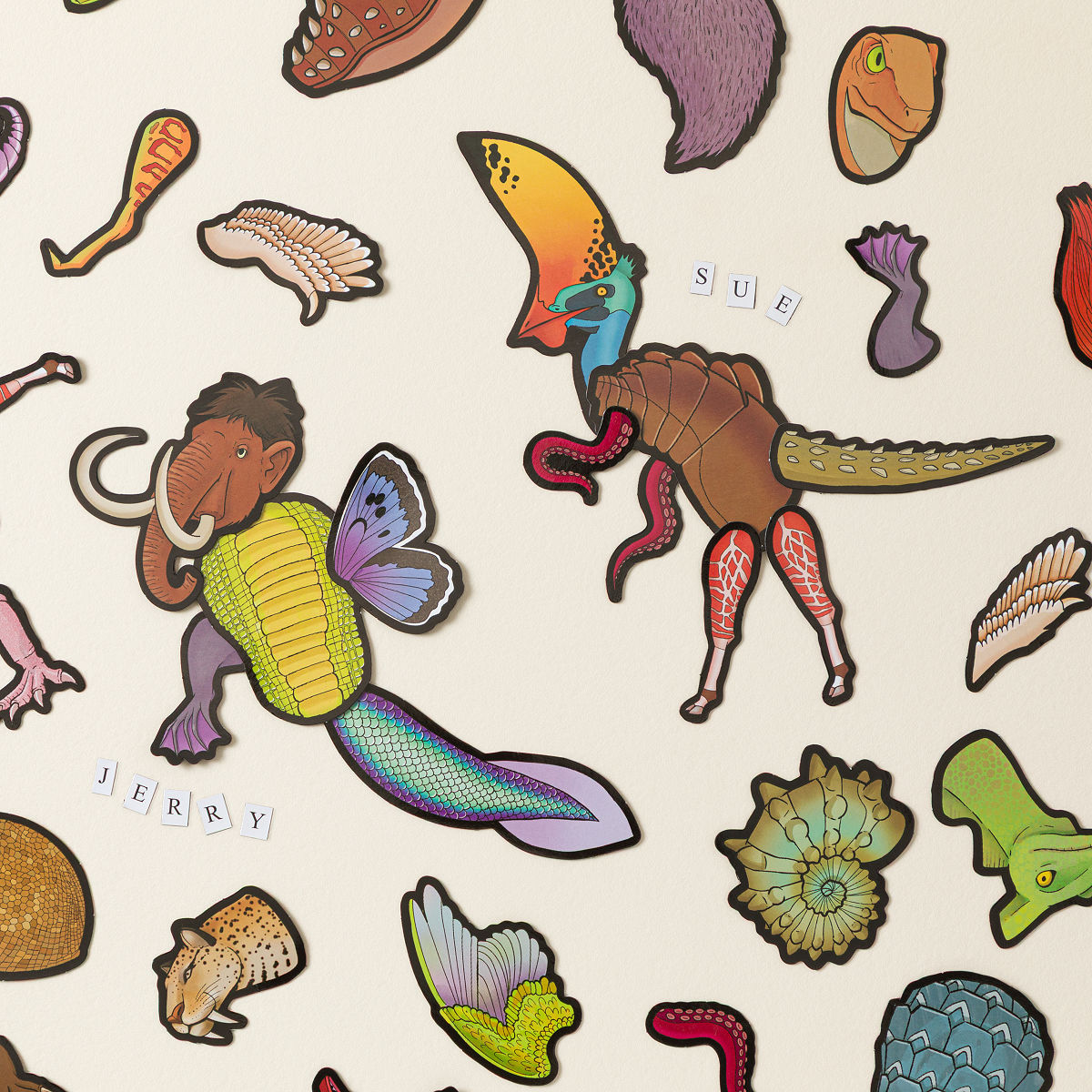 Prehistoric Construction Magnetic Fridge Game