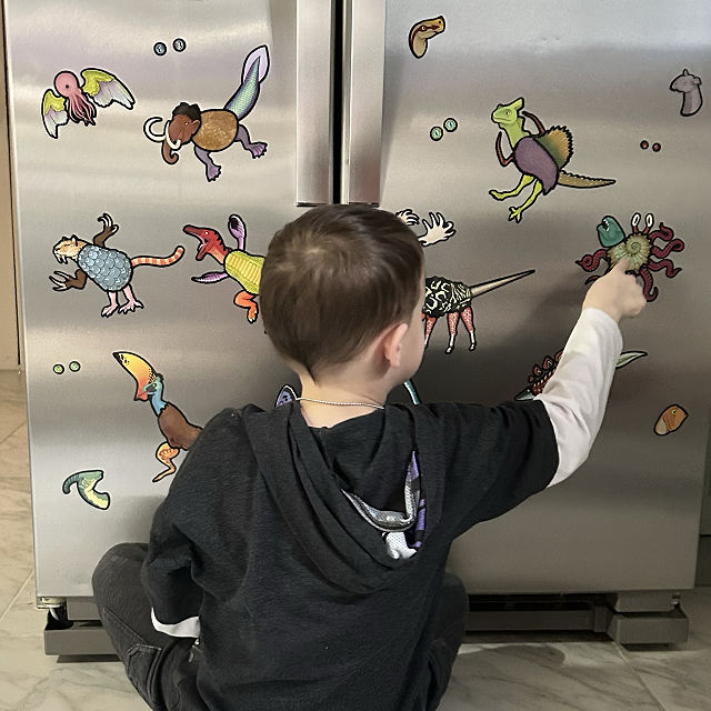 Prehistoric Construction Magnetic Fridge Game