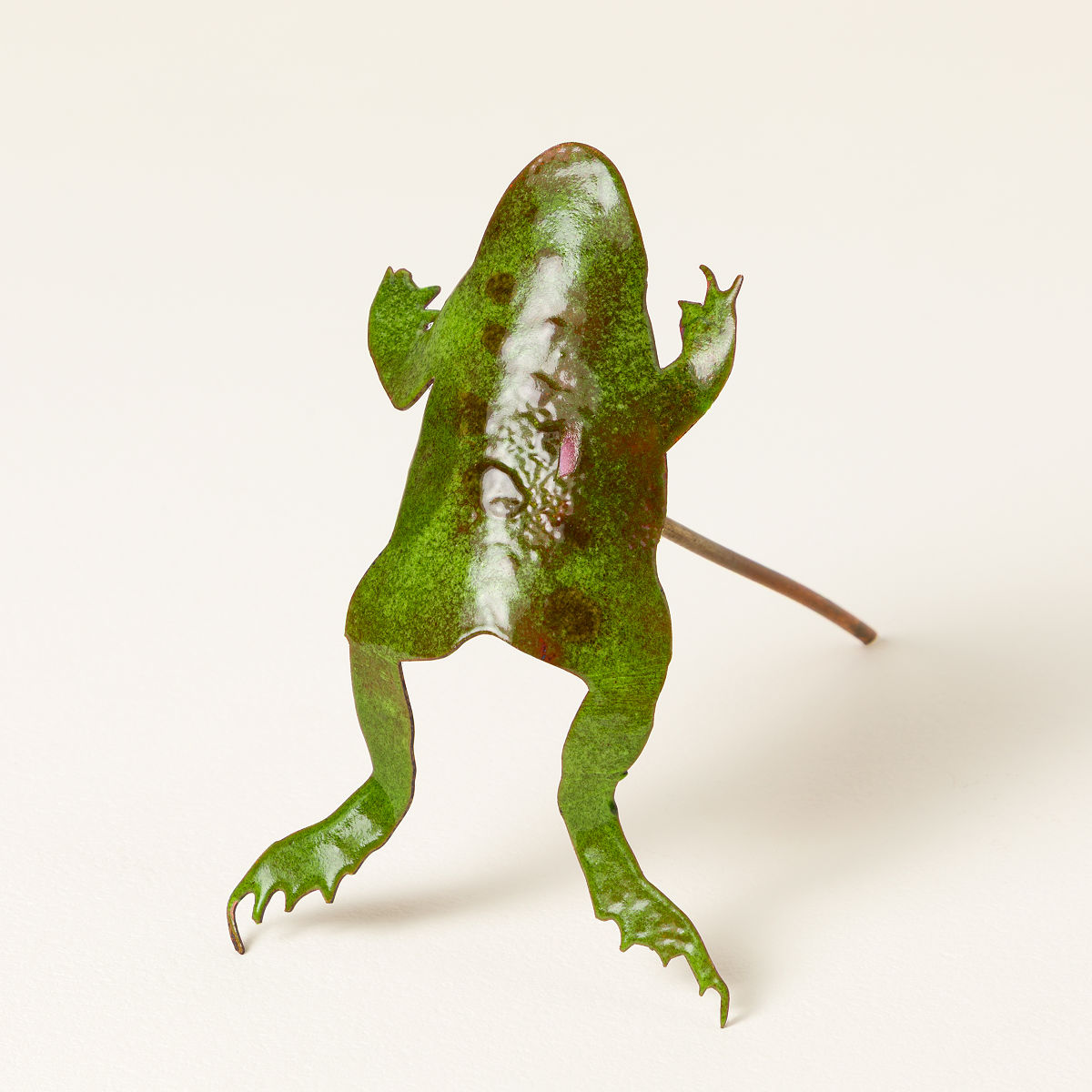LuckyLeaping Frog Copper Garden Stakes - Bumpy Moss