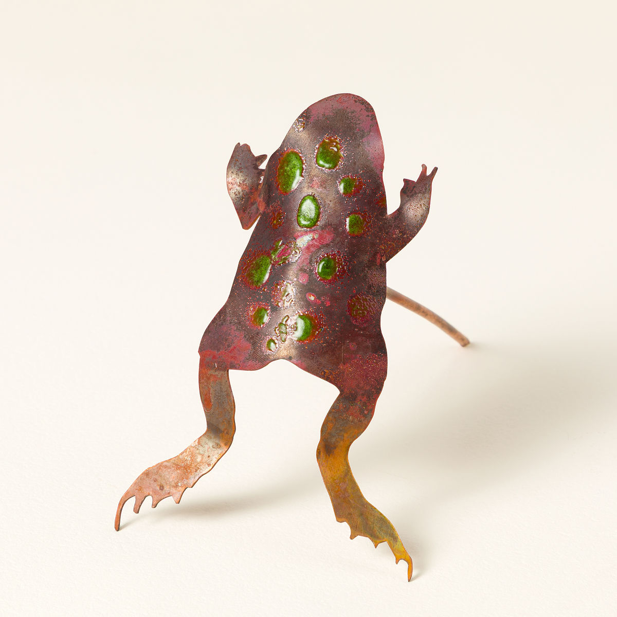 LuckyLeaping Frog Copper Garden Stakes - Natural Copper