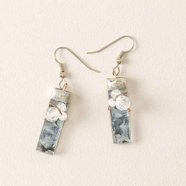 Winter Frost&#160;Stained Glass Earrings