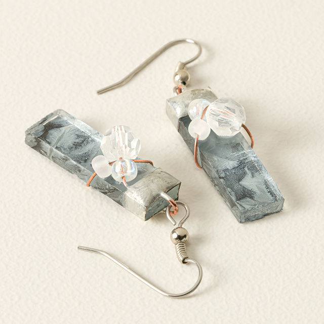 Winter Frost&#160;Stained Glass Earrings