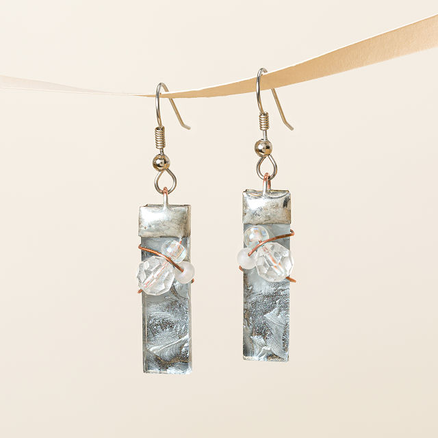 Winter Frost&#160;Stained Glass Earrings