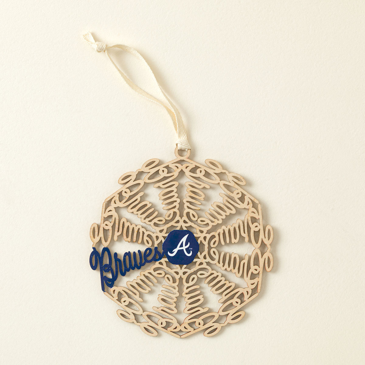 Your MLB Team in a Snowflake Ornament - Atlanta Braves