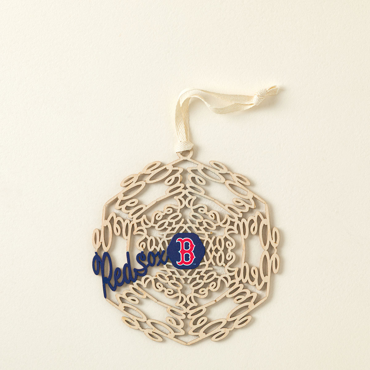 Your MLB Team in a Snowflake Ornament - Boston Red Sox