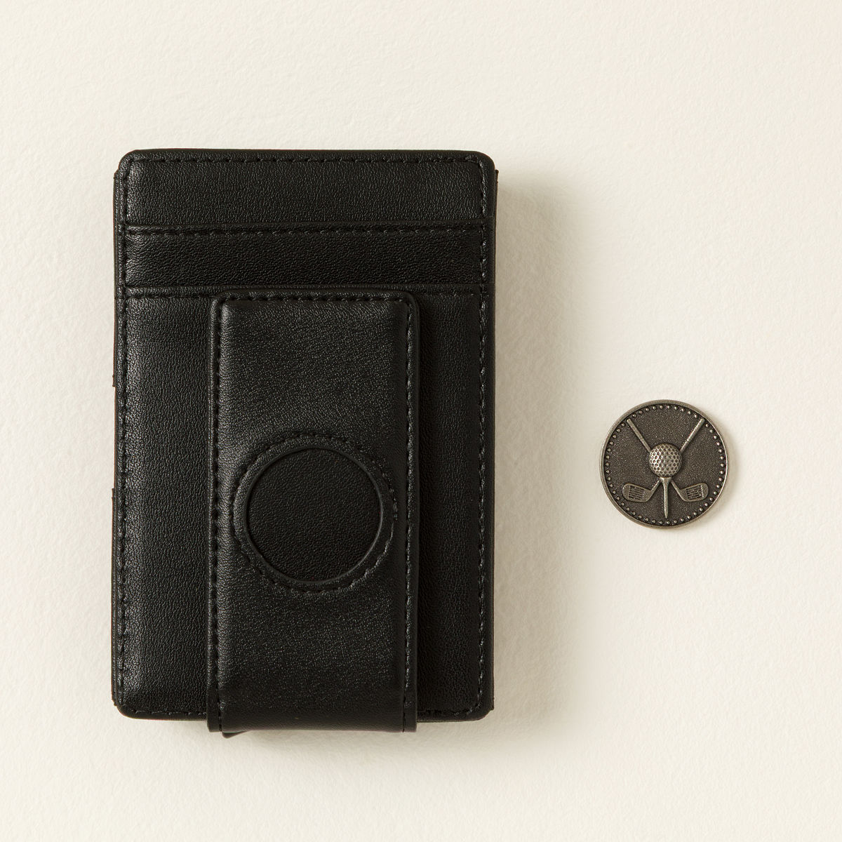 Golfer's Wallet with Ball Marker - Black