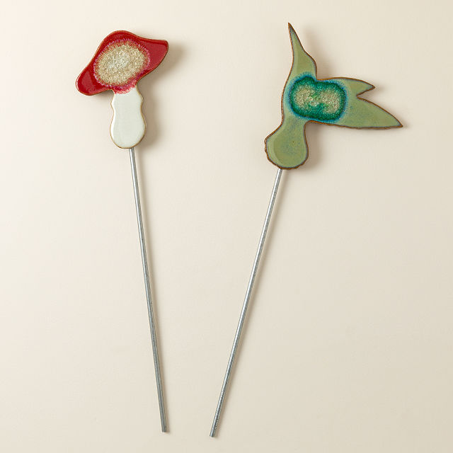 Ceramic Glazed Garden Stakes