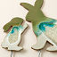 Rabbit Family Ceramic Glazed Garden Stakes thumbnail 3