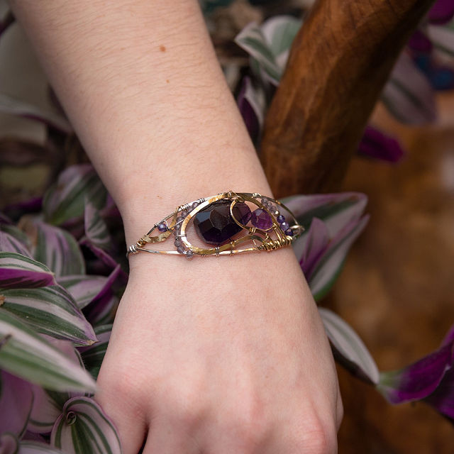 Amethyst Braided Cuff