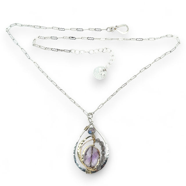 Lilac Amethyst Drop Necklace