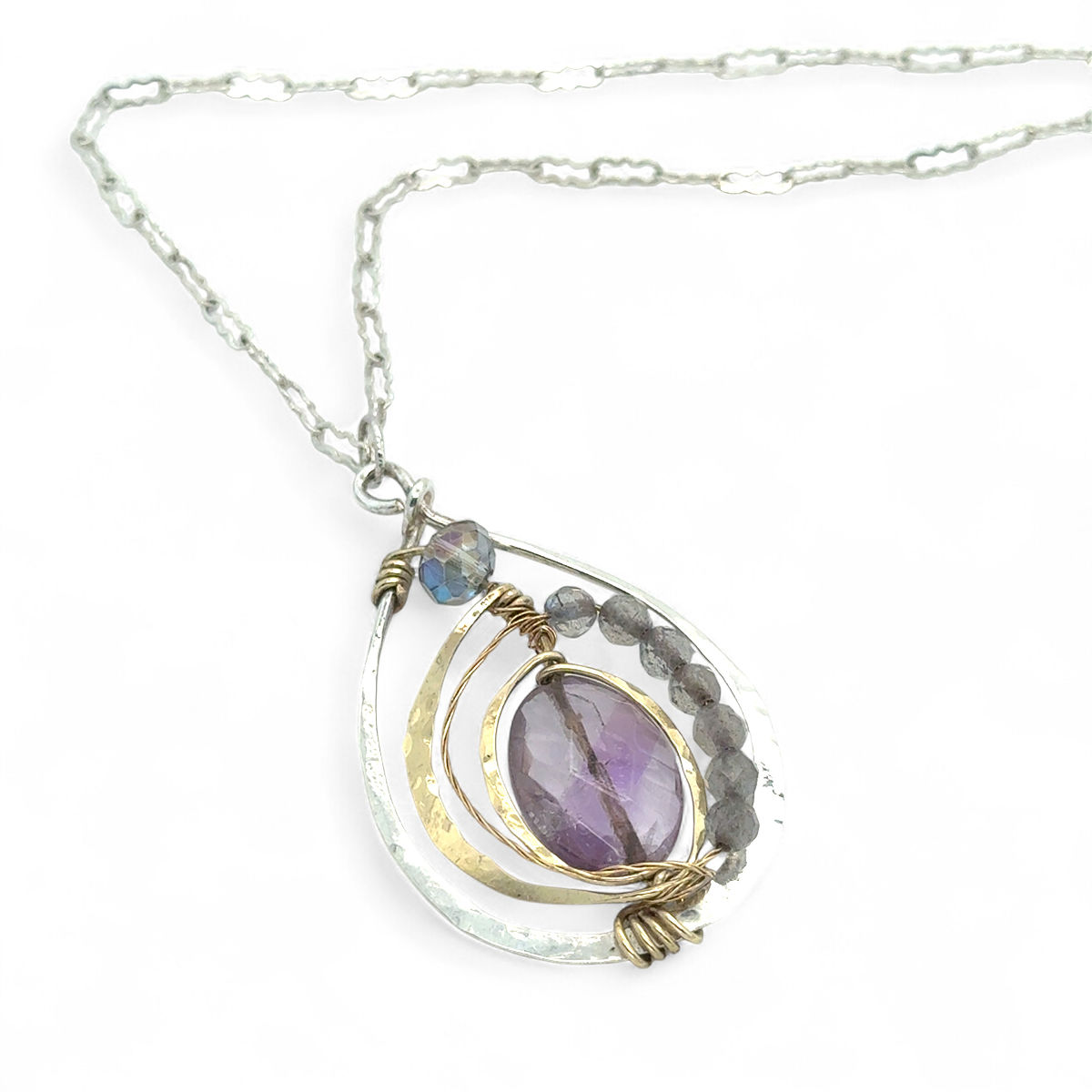 Lilac Amethyst Drop Necklace