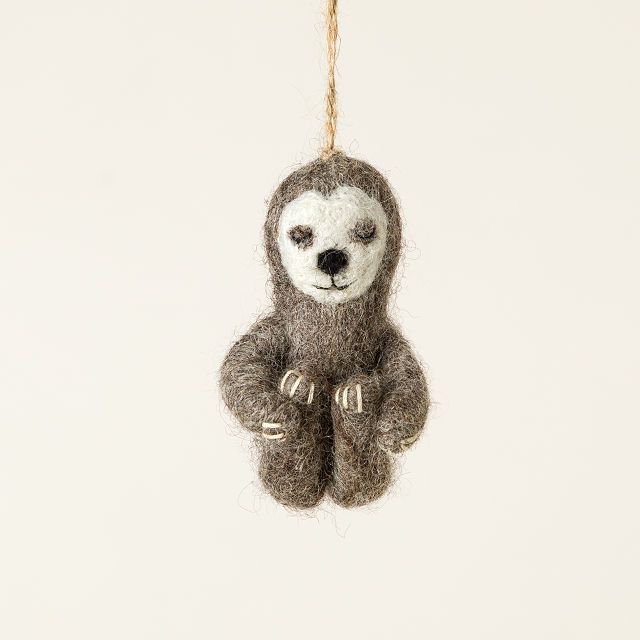 Poseable Sloth Felt Ornament