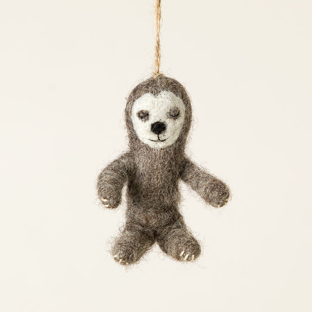 Poseable Sloth Felt Ornament