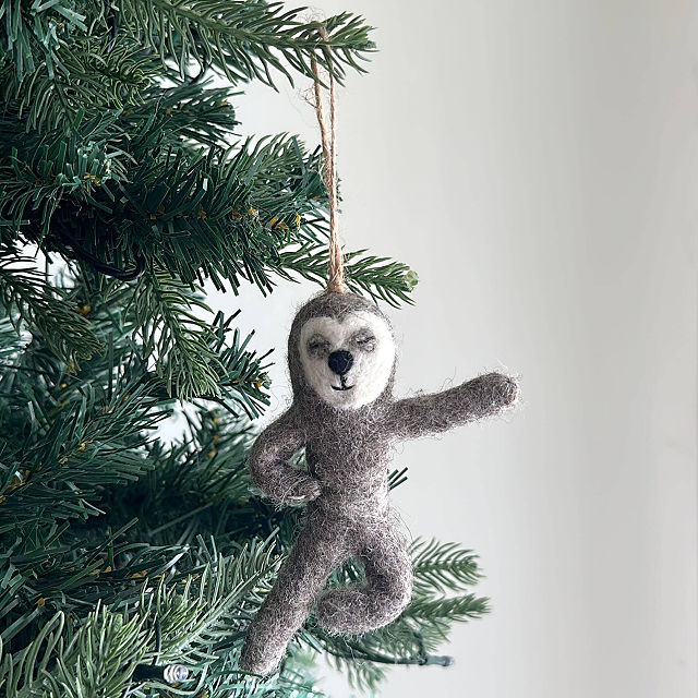 Poseable Sloth Felt Ornament