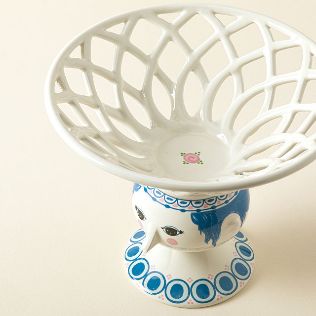 Fruit Lady Pedestal Bowl